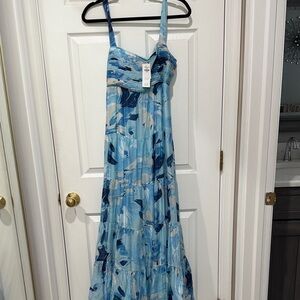 Abercrombie & Fitch Blue and White Maxi Dress